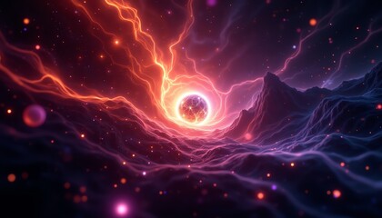 Vibrant cosmic energy in vivid colors.