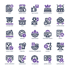 Quality Assurance Icon pack for your website, mobile, presentation, and logo design. Quality Assurance Icon dual tone design. Vector graphics illustration and editable stroke.