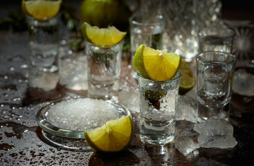 Tequila with lime, sea salt, and crushed ice.