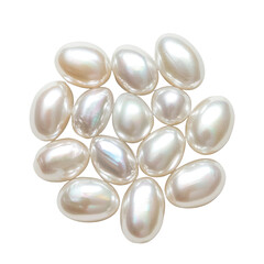 Oval Shaped Pearls Grouped Together Isolated On Fl on a transparent background