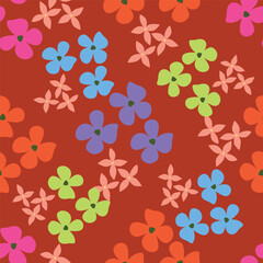 Elegant trendy vector ditsy floral seamless pattern design of beautiful abstract flowers and leaves. Foliage repeat texture background. Suitable for wallpaper, surface printing and textile