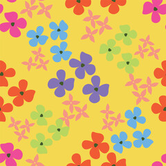 Elegant trendy vector ditsy floral seamless pattern design of beautiful abstract flowers and leaves. Foliage repeat texture background. Suitable for wallpaper, surface printing and textile