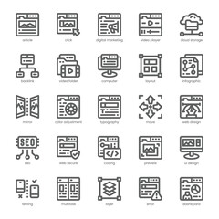 Web Design Icon pack for your website, mobile, presentation, and logo design. Web Design Icon outline design. Vector graphics illustration and editable stroke.