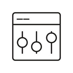 Control panel line icon vector on white background