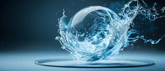 A stunning digital art piece showcasing water dynamics. Use it as a backdrop for websites or as a promotional image for aquatic products.