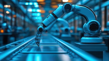 Obraz premium Robotic Arm in Industrial Production
