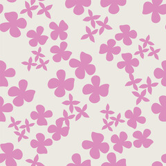 Elegant trendy vector ditsy floral seamless pattern design of beautiful abstract flowers and leaves. Foliage repeat texture background. Suitable for wallpaper, surface printing and textile