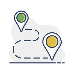Route vector isolated icon. Navigation sign