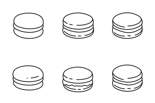 Alfajor line art icon set
