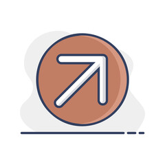 Arrow right top vector isolated icon. Navigation sign