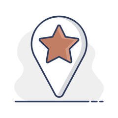 Star favorite pin map icon. Map pointer, markers