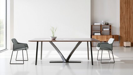 Modern Dining Table, Sleek Design, Empty Space for Your Meal