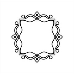  Ornamental Square Frame Line Art Vector Design
