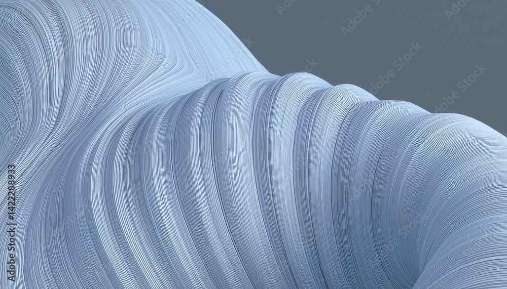 Poster soft blue paper wave texture for branding, web design, and print media abstract fluid lines, modern 
