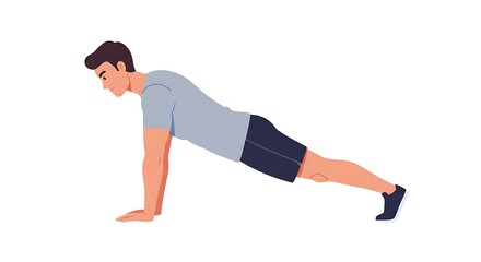 Obraz premium Man Performing Push-up Exercise for Strength and Fitness