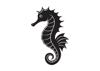 Seahorse silhouette vector