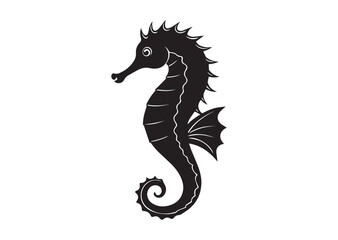Fototapeta premium Seahorse silhouette vector