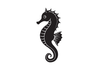 Fototapeta premium Seahorse silhouette vector