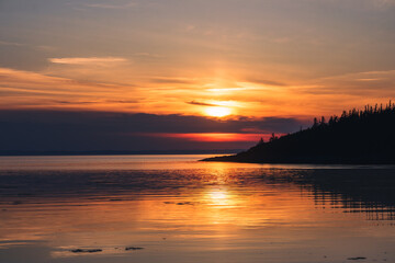 Sunset over the river