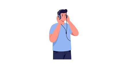 Person Listening to Music with Headphone