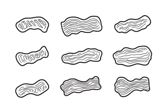 Bacon Ultra Minimalist 2D Line Art Illustration