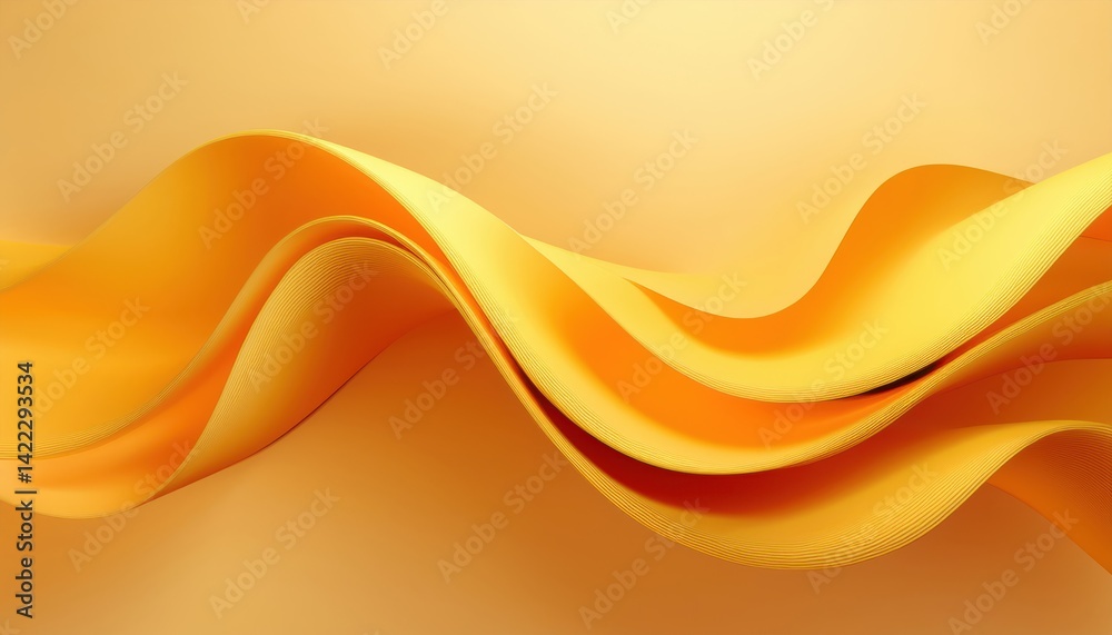 Aufkleber vibrant yellow abstract wave texture design for branding, web design, and print media, perfect for b