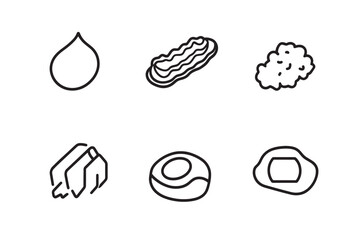 Bacon and Eggs Ultra Minimalist 2D Line Art
