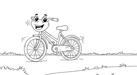Obraz premium Good cartoon bicycle smiling 