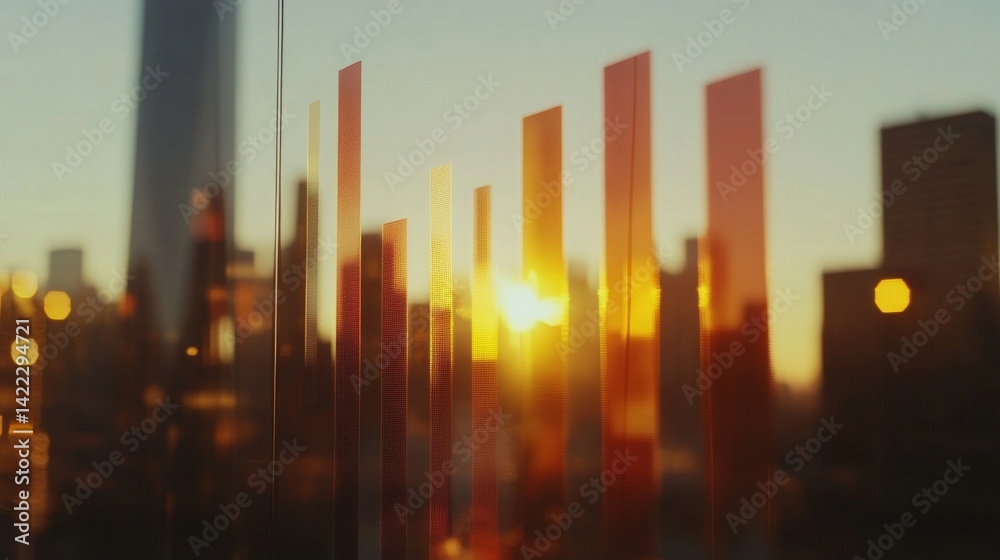 Poster a close-up of a segmented business bar graph showing different market sectors, with each segment col