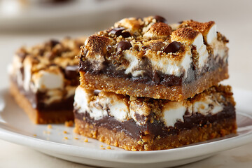 Delicious Homemade Smores Bars with Toasted Marshmallows