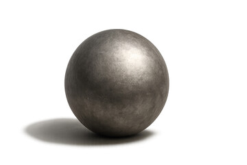 Rustic metal sphere with matte texture – isolated on transparent background