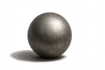 Rustic metal sphere with matte texture – isolated on transparent background