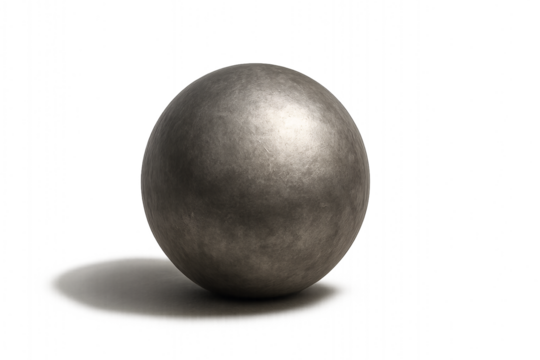 Rustic metal sphere with matte texture – isolated on transparent background