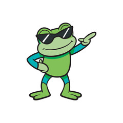 Dabbing frog vector art illustration file