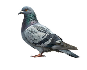 Naklejka premium A black pigeon isolated on white background