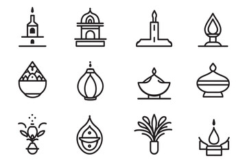 Simple Line Icon of Basbousa