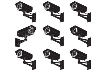 Silhouette of a security surveillance camera.