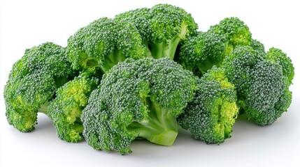 Verdant broccoli heads cluster a textured symphony of greens against a bright backdrop