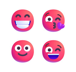 Vector emoji set featuring various smiley faces on a transparent background. Includes different moods like laughing, crying, angry, love, shocked, confused, and happy — perfect for digital use.