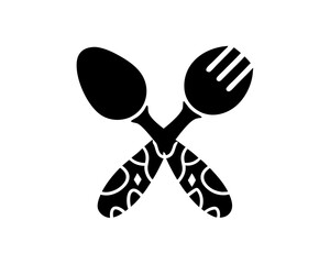creative details Fork and Spoon Icon vector Illustration 
