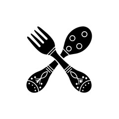 creative details Fork and Spoon Icon vector Illustration 