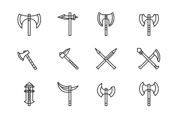 Battle Axe Icon in Minimal Style
