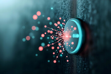 A futuristic abstract image depicting data transmission or digital processing. It suggests advanced technology or scientific concepts ideal for tech related presentations.