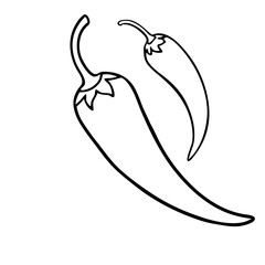 vector illustration of a chili pepper and sweet pepper