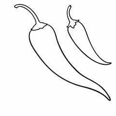 vector illustration of a chili pepper and sweet pepper