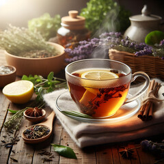 cup of tea with lemon