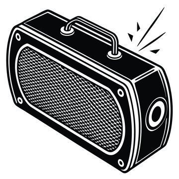 black speaker emitting sound clip art preview