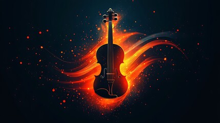 Fototapeta premium Enchanting violin music artwork high resolution wallpaper