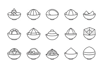 Clean Bhatura Line Art Icon Design