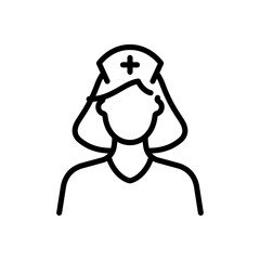 Nurse woman icon line vector design in trendy style